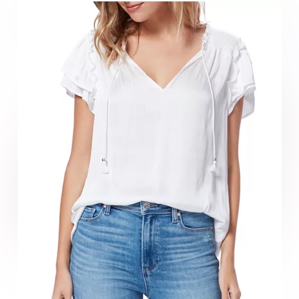 PAIGE Laramie Flutter-Sleeve Top blouse size Small - Picture 1 of 12